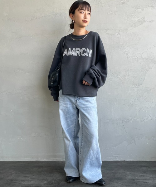 「AMERICANA」 スウェットカットソー ONE SIZE スミクロ レディース_5