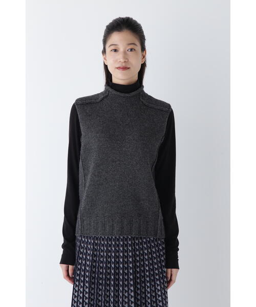 「human woman」 ノースリーブニット MEDIUM ベージュ レディースの画像