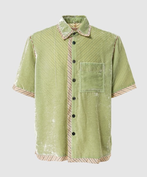 シャツ UNEVEN VELVET HALF SLEEVE SHIRT メンズの画像