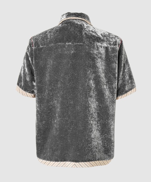 シャツ UNEVEN VELVET HALF SLEEVE SHIRT メンズの画像