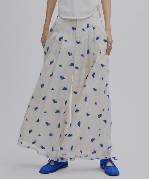Ameri（アメリ） パンツ DOT FLOWER VEIL PANTS レディース : ZOZOTOWN