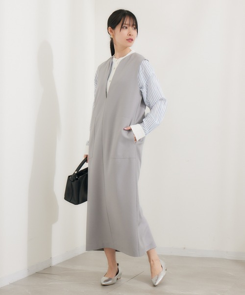 「KATHARINE ROSS」 サロペットスカート MEDIUM ベージュ レディース_画像4