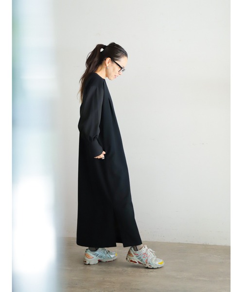 「FIL DE FER」 長袖ワンピース FREE ネイビー レディース_画像4