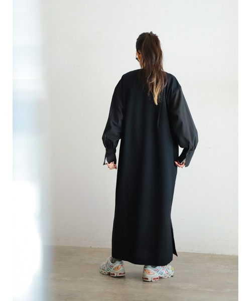 「FIL DE FER」 長袖ワンピース FREE ネイビー レディース_画像5