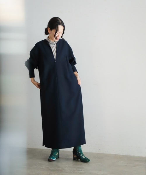 「FIL DE FER」 長袖ワンピース FREE ネイビー レディース_画像9
