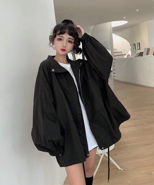「shopnikoniko」 ブルゾン フリー ブラック レディース_画像2