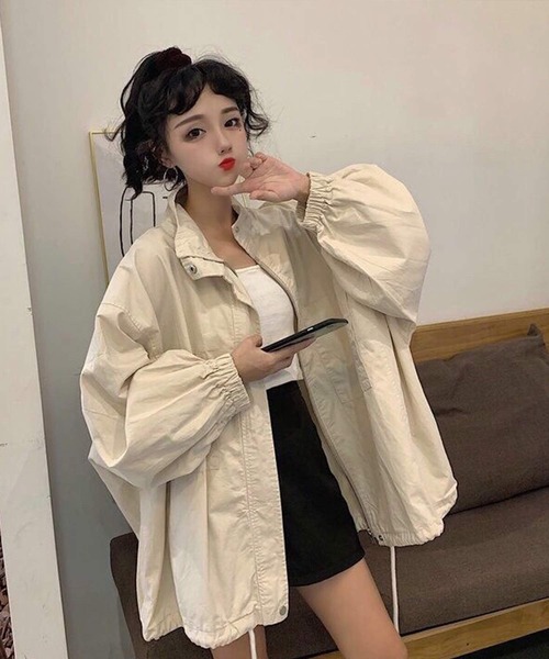 「shopnikoniko」 ブルゾン フリー ブラック レディース_画像3