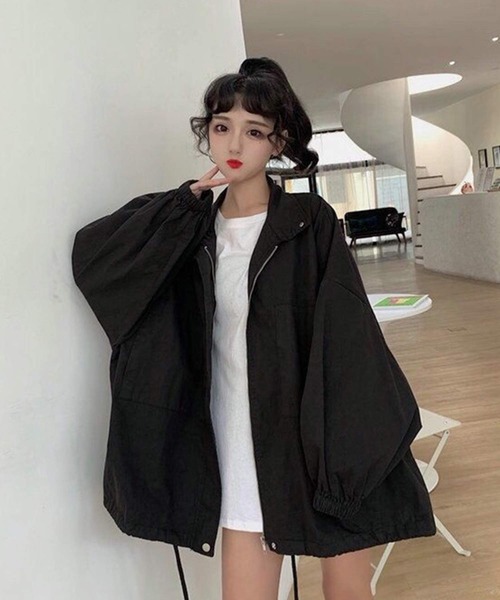 「shopnikoniko」 ブルゾン フリー ブラック レディース_画像5