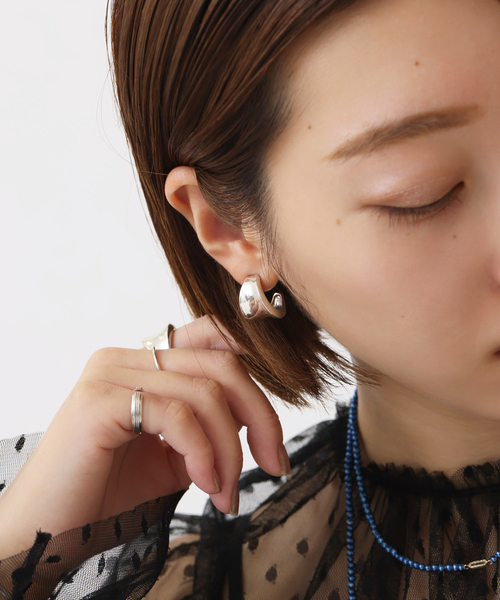 ピアス 「SAMH by LILAS」ワイド平甲丸ピアス SV（両耳） レディースの画像