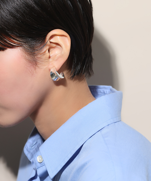 ピアス 「SAMH by LILAS」ワイド平甲丸ピアス SV（両耳） レディースの画像