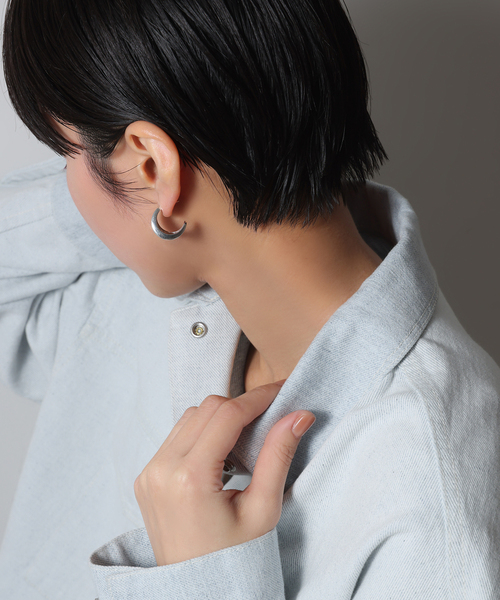 ピアス 「SAMH by LILAS」ワイド平甲丸ピアス SV（両耳） レディースの画像