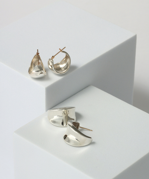 ピアス 「SAMH by LILAS」ワイド平甲丸ピアス SV（両耳） レディースの画像