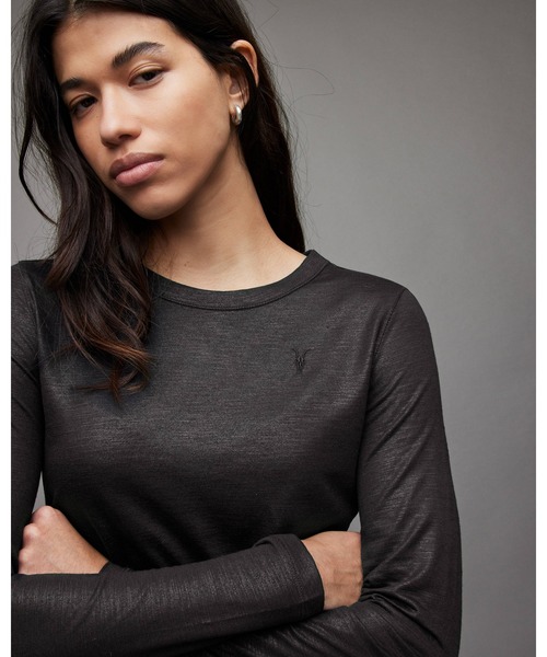 「ALLSAINTS」 長袖カットソー 6 ブラック レディース_画像4
