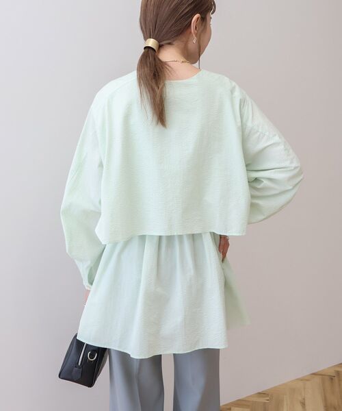 「AMERICAN HOLIC」 長袖ブラウス L ブルー レディース_画像3
