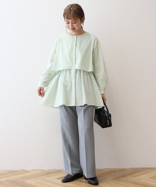 「AMERICAN HOLIC」 長袖ブラウス L ブルー レディース_画像4