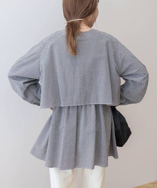 「AMERICAN HOLIC」 長袖ブラウス L ブルー レディース_画像7