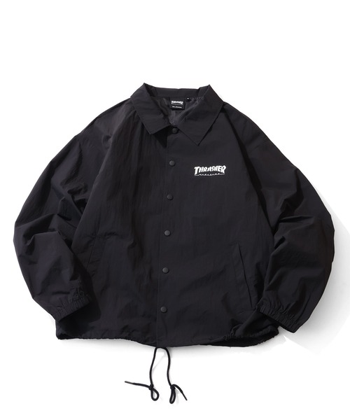 値下げ中！【美品】THRASHER コーチジャケット ブラック THRASHER（スラッシャー） コーチジャケット M ブラック メンズ