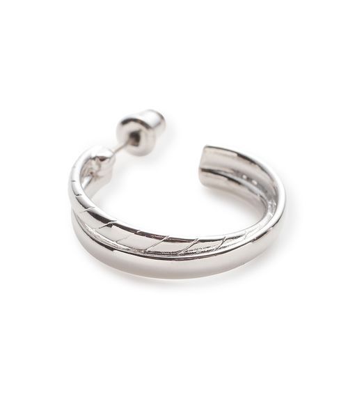 ピアス クロスラインフープピアス レディースの画像