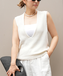 Deuxieme Classe（ドゥーズィエムクラス） ベスト ジレ Lily Linen V