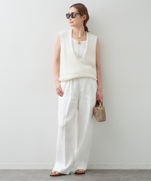 23ss Deuxieme Classe Lily Linen Vネック Deuxieme Classe（ドゥーズィエムクラス） ベスト ジレ Lily Linen V