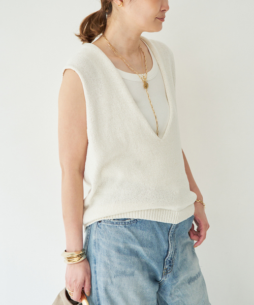 Deuxieme Classe（ドゥーズィエムクラス） ベスト ジレ Lily Linen V