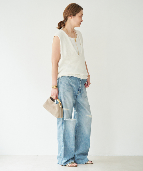 Deuxieme Classe（ドゥーズィエムクラス） ベスト ジレ Lily Linen V