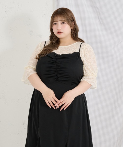 Louiosy（ルオシー） ワンピース 「Louisy」「大きいサイズ」フロント 