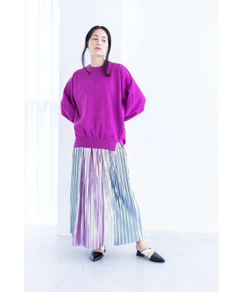 「OSMOSIS」 プリーツスカート ONE SIZE パープル レディース_画像3