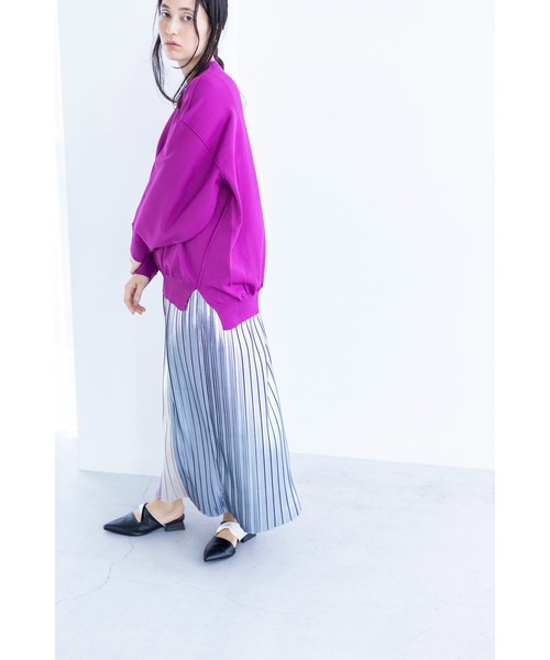 「OSMOSIS」 プリーツスカート ONE SIZE パープル レディース_画像6
