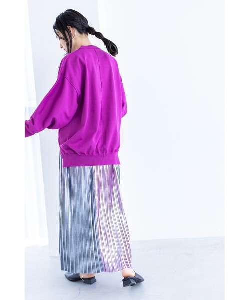 「OSMOSIS」 プリーツスカート ONE SIZE パープル レディース_画像7