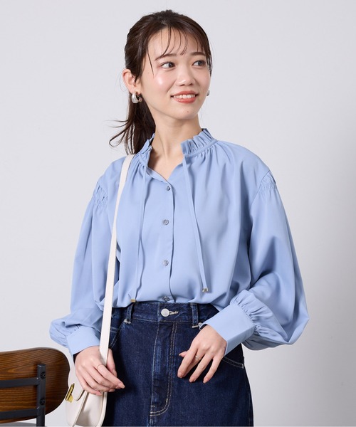 「Chez toi」 長袖ブラウス FREE サックスブルー レディース_画像5