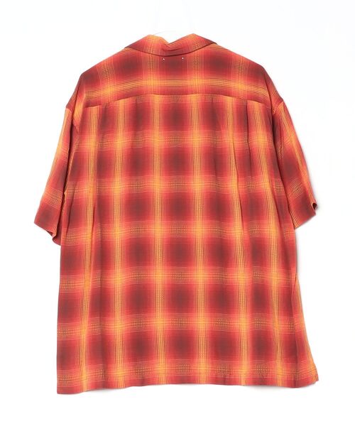 シャツ MINEDENIM (マインデニム)Rayon Dobby Plaid S.S Open Collar SH メンズ レディースの画像