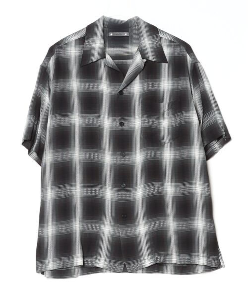 シャツ MINEDENIM (マインデニム)Rayon Dobby Plaid S.S Open Collar SH メンズ レディースの画像
