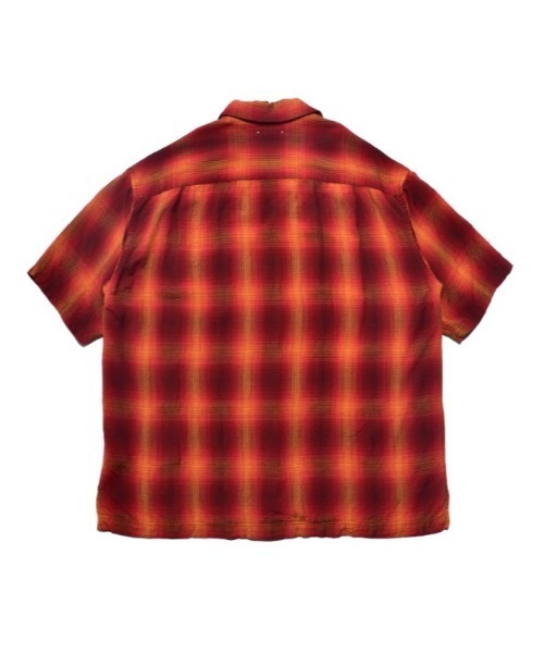 シャツ MINEDENIM (マインデニム)Rayon Dobby Plaid S.S Open Collar SH メンズ レディースの画像