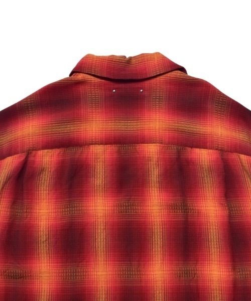 シャツ MINEDENIM (マインデニム)Rayon Dobby Plaid S.S Open Collar SH メンズ レディースの画像