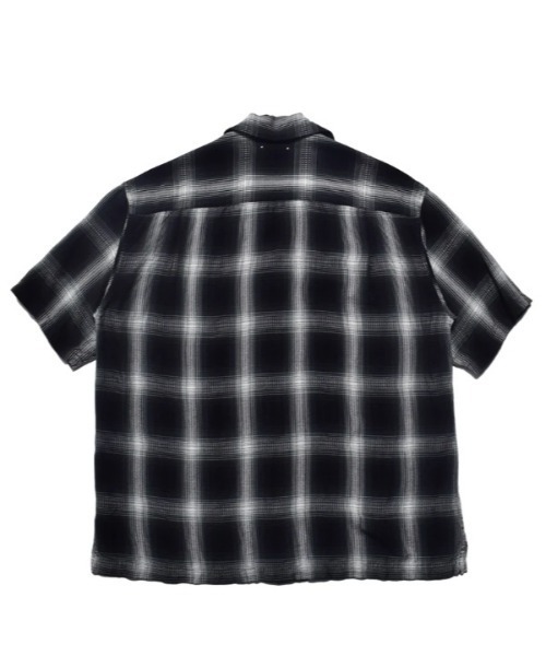 シャツ MINEDENIM (マインデニム)Rayon Dobby Plaid S.S Open Collar SH メンズ レディースの画像