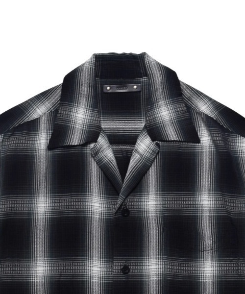 シャツ MINEDENIM (マインデニム)Rayon Dobby Plaid S.S Open Collar SH メンズ レディースの画像