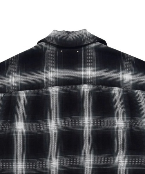 シャツ MINEDENIM (マインデニム)Rayon Dobby Plaid S.S Open Collar SH メンズ レディースの画像