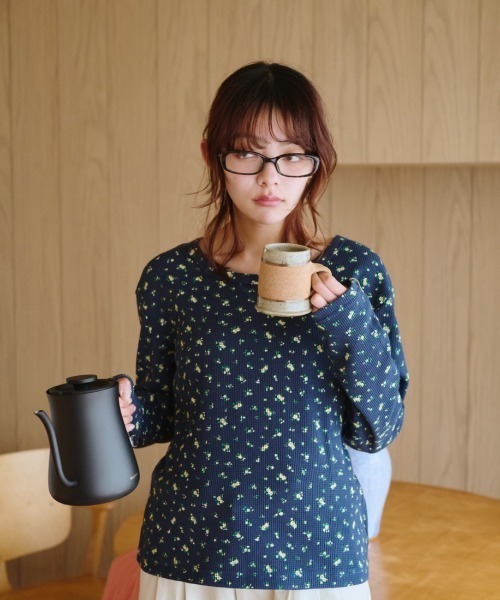 「common gull products.」 長袖カットソー MEDIUM ネイビー レディース_画像2