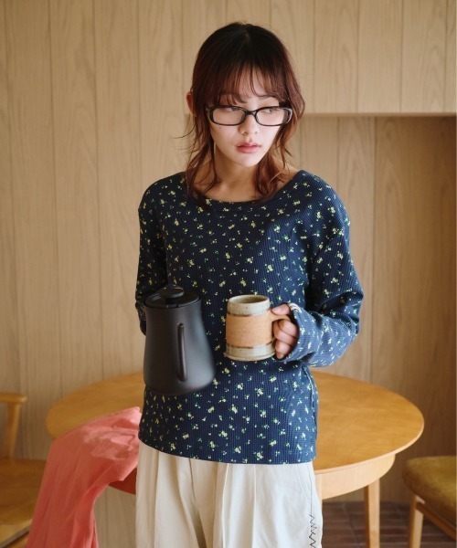 「common gull products.」 長袖カットソー MEDIUM ネイビー レディース_画像7