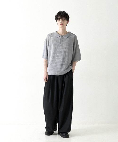 「LILL」 半袖ポロシャツ L ブラック メンズ_画像8