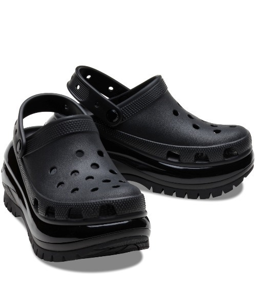 【美品】crocs メガクラッシュ クロッグ 厚底 ブラック M7 25cm crocs（クロックス） 厚底 サンダル crocs Mega Crush Clog Blk メンズ