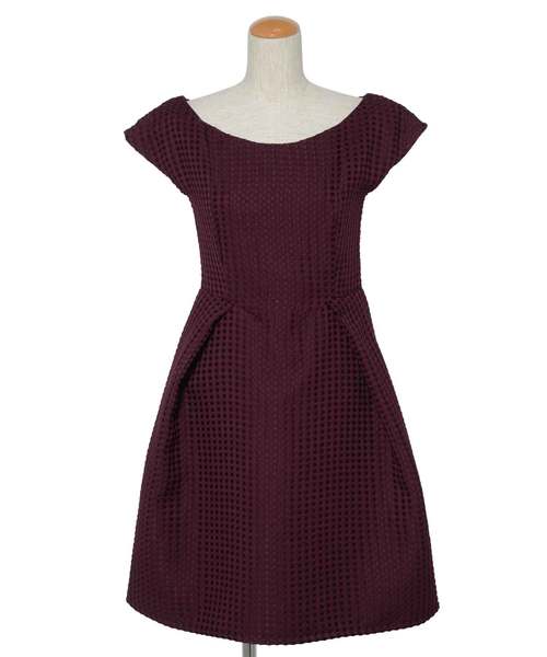 結婚式/オケージョンドレス　フィット＆フレア Aラインワッフルワンピース DRESS LAB ドレス 「結婚式/オケージョンドレス」フィット