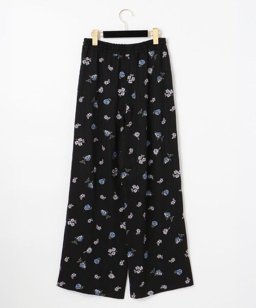 GRACE CONTINENTAL パンツ 小花刺繍イージーパンツ レディース