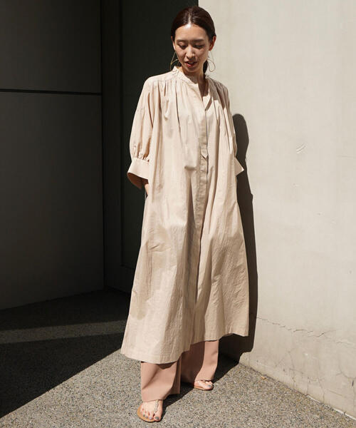 ワンピース シャツワンピース コットンシルクタイプライター バンドカラーシャツワンピース Zozotown Paypayモール店 通販 Paypayモール