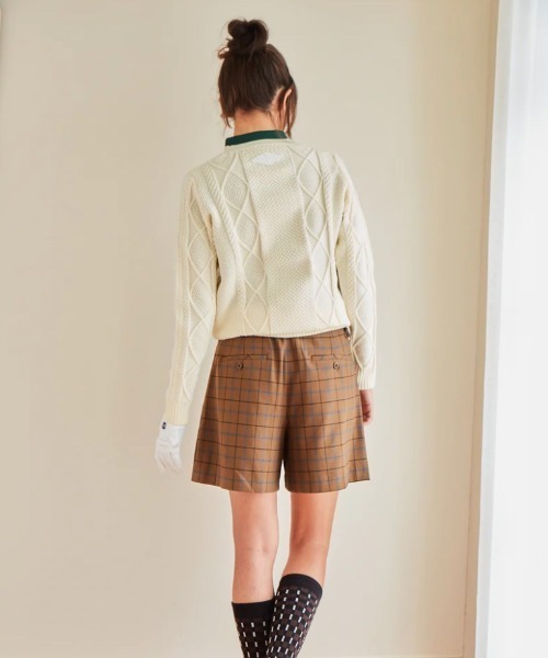 HERG1 パンツ チェックストレッチバミューダパンツ / CHECK