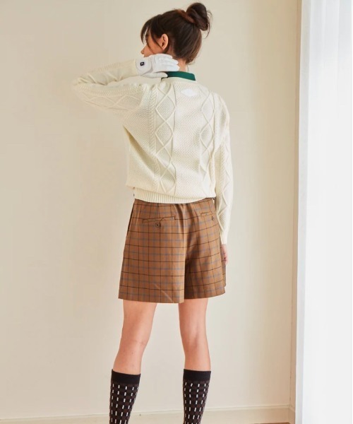 チェック・バミューダ HERG1 パンツ チェックストレッチバミューダパンツ / CHECK