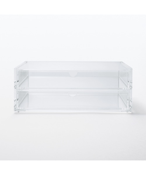 無印良品（MUJI） 収納 重なるアクリルケース2段引出・大 約幅25