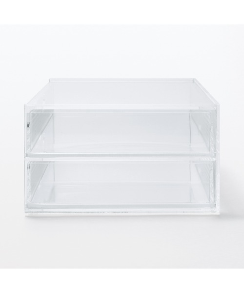 無印良品（MUJI） 収納 重なるアクリルケース2段引出・大 約幅25