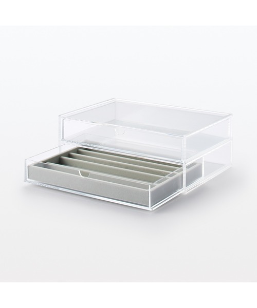 無印良品（MUJI） 収納 重なるアクリルケース2段引出・大 約幅25